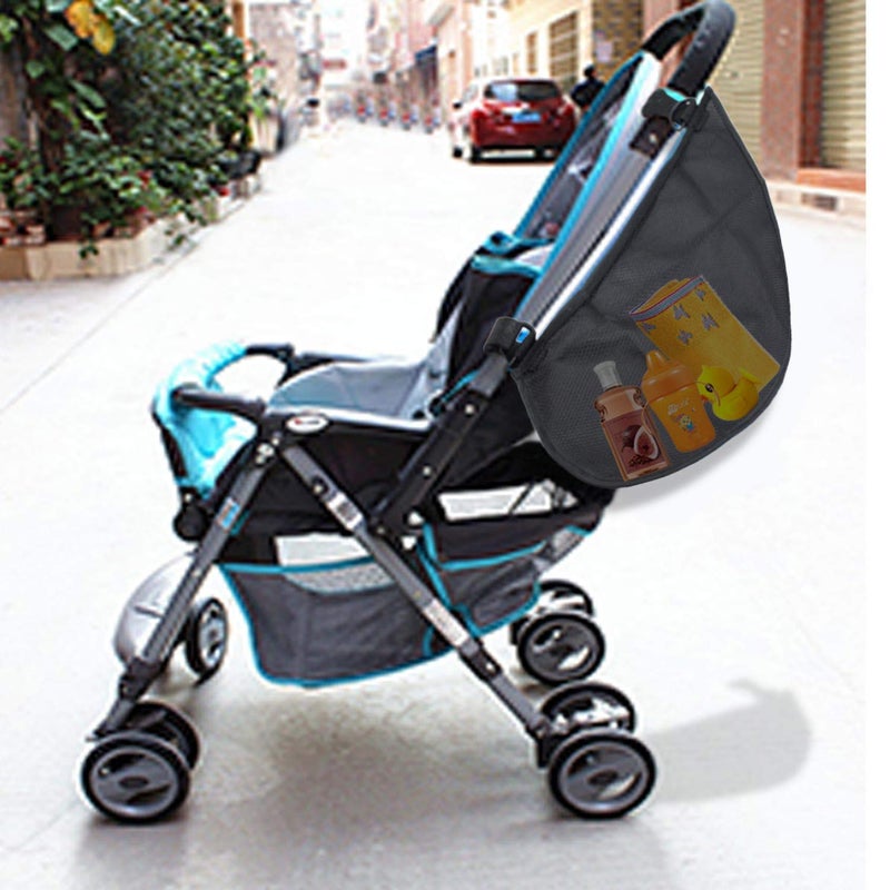 Dogxiong 2 Pack Universal Side Sling Stroller Mesh Cargo Net and Organizer, Extra Stroller Storage Space, Non-Slip and Adjustable Straps - Image 4