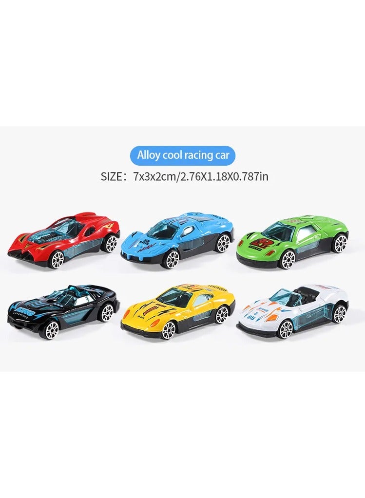 A car racing track in the form of a folding truck consisting of 6 small multicolored cars  - Image 4