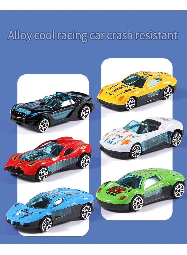 A car racing track in the form of a folding truck consisting of 6 small multicolored cars  - Image 3