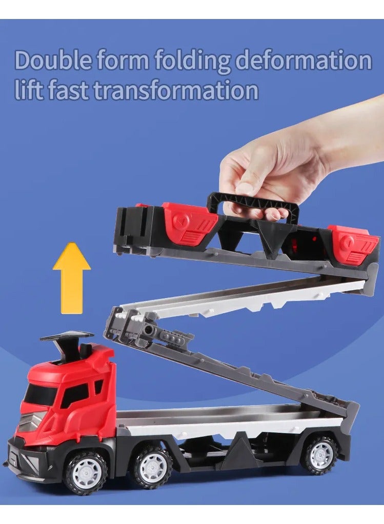 A car racing track in the form of a folding truck consisting of 6 small multicolored cars  - Image 5