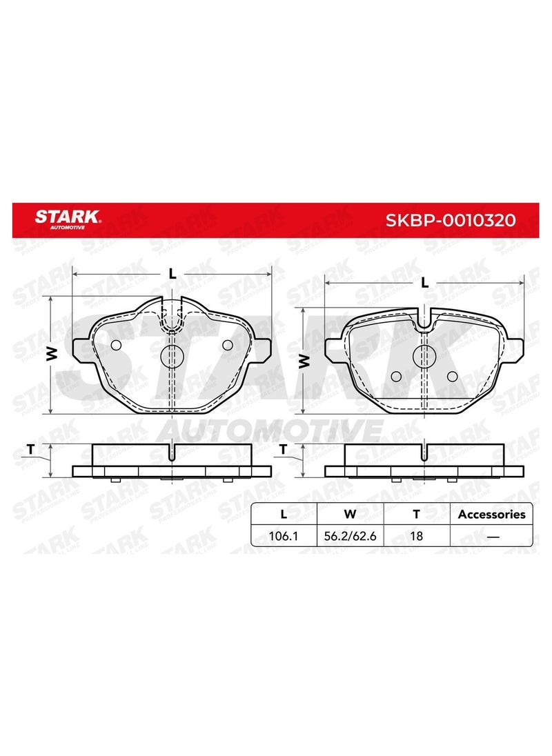 Stark STARK - BRAKE PAD SET (REAR) FOR BMW - 34216862202 / 34216796741 / 34216885451 / 34212456869 / 34212449289 / 34216788284 / 34212449288 / 34206877648 / 34216892641 / 34216798193 / 34206879857 / 34216885452 / 34216870558 / 34212788284 / 34216861543 / 34216870565  - Image 3