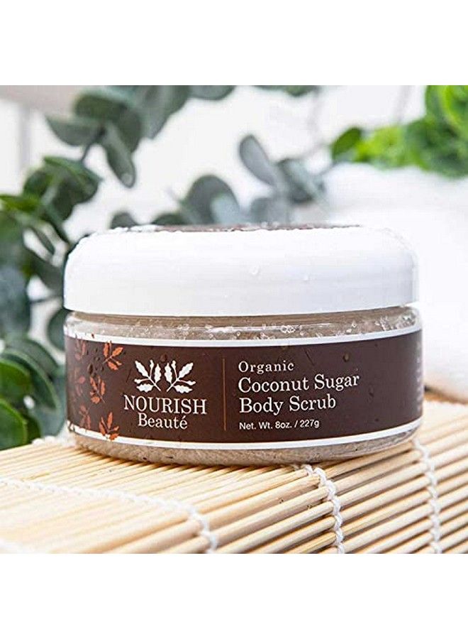 Nourish Beaute سكر عضوي مقشر للجسم للتقشير والسيلوليت يرطب ويغذي البشرة مع تحسين لون وملمس البشرة 8 أونصات جوز الهند - Image 3