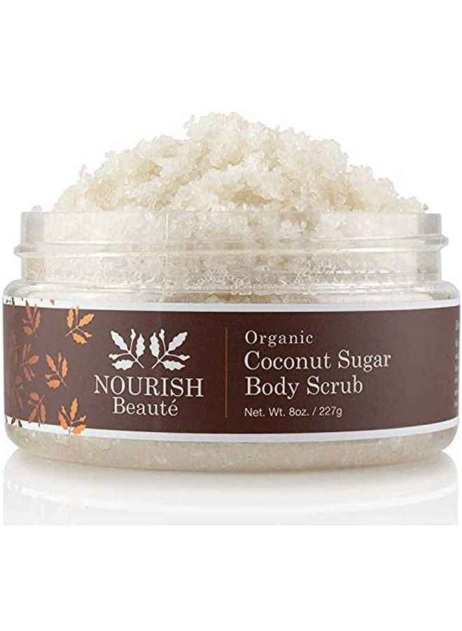 Nourish Beaute سكر عضوي مقشر للجسم للتقشير والسيلوليت يرطب ويغذي البشرة مع تحسين لون وملمس البشرة 8 أونصات جوز الهند - Image 2