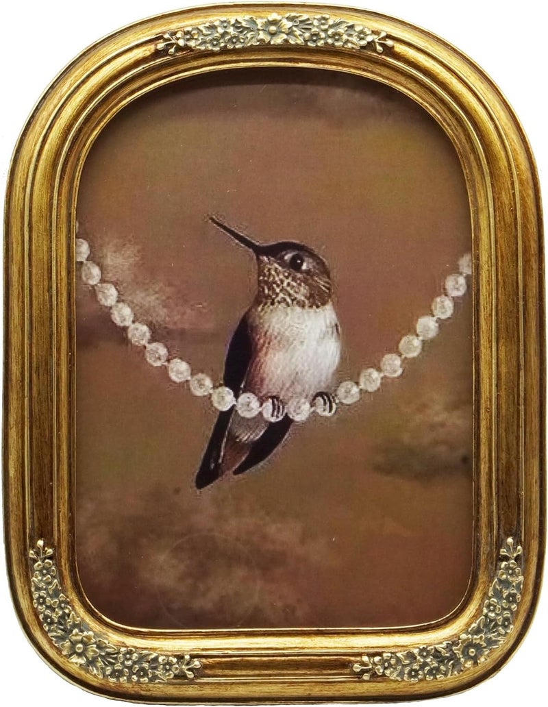 SIKOO 5x7 Vintage picture frames Antique Bronze Gold Picture Frame Tabletop and Wall Mount Display Embossed Floral Vintage Home Decor Wall Art Gallery - Image 1