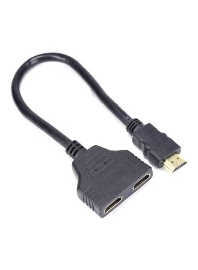 ELTRAZONE HDMI Male to HDMI Female Splitter Cable – Dual Display Adapter for HDTVs, Monitors & Projectors – 1080P Full HD Video & Audio Support – Universal Compatibility for PCs, Laptops, TVs & Gaming Consoles (Black)  - Image 2
