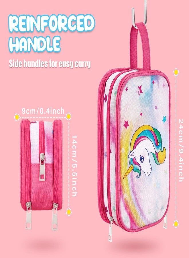 WAWSAM Toiletry Bag for Girls - Kids Toiletry Bag Christmas Birthday Gift Camping Travel Toiletry Case Toiletries Makeup Cosmetic Pouch Pink Water-resistant Wash Bag Dopp Kit with Mesh Pocket - Image 2