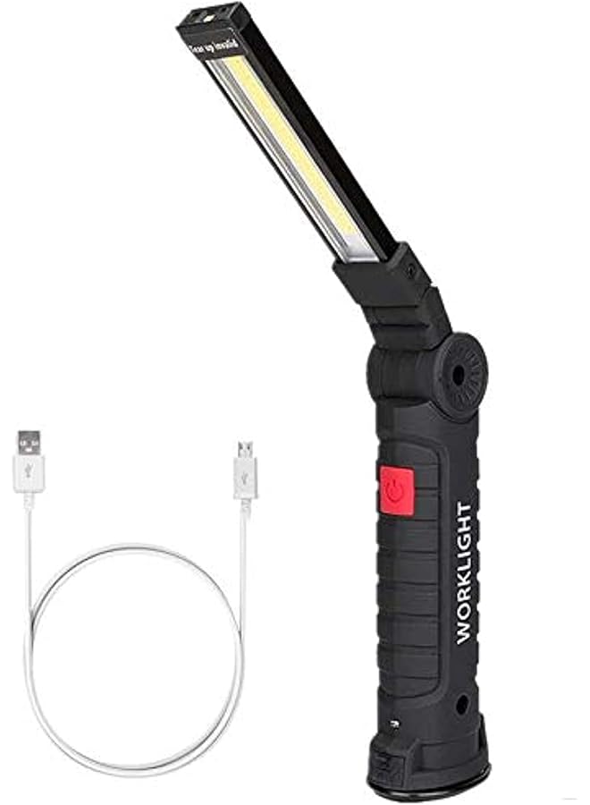 promass Work Lights with Magnetic Base 360°Rotate and 5 Modes Bright LED Flashlight Inspection Light for Car Repair, Household and Emergency Use (1 Pack, 27x4.5cm)
