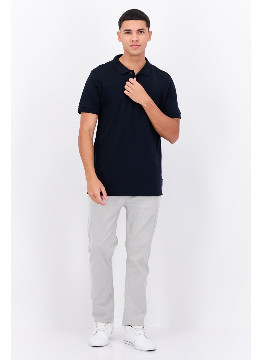 French Connection Men Regular Fit Brand Logo Short Sleeves Polo, Dark Navy  - Image 4