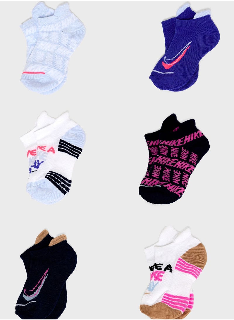 Nike - Kids 6 Pack Block Pull On Socks - Image 1