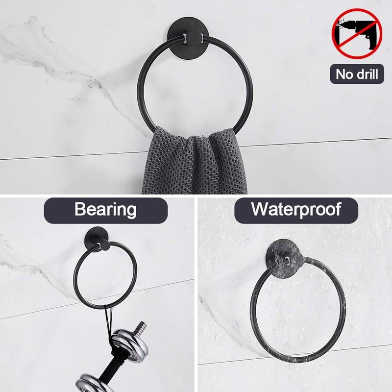 GERUIKE Adhesive Towel Ring Self Adhesive Hand Towel Ring Stainless Steel Rustproof Bathroom Towel Holder Wall Mount - Image 3