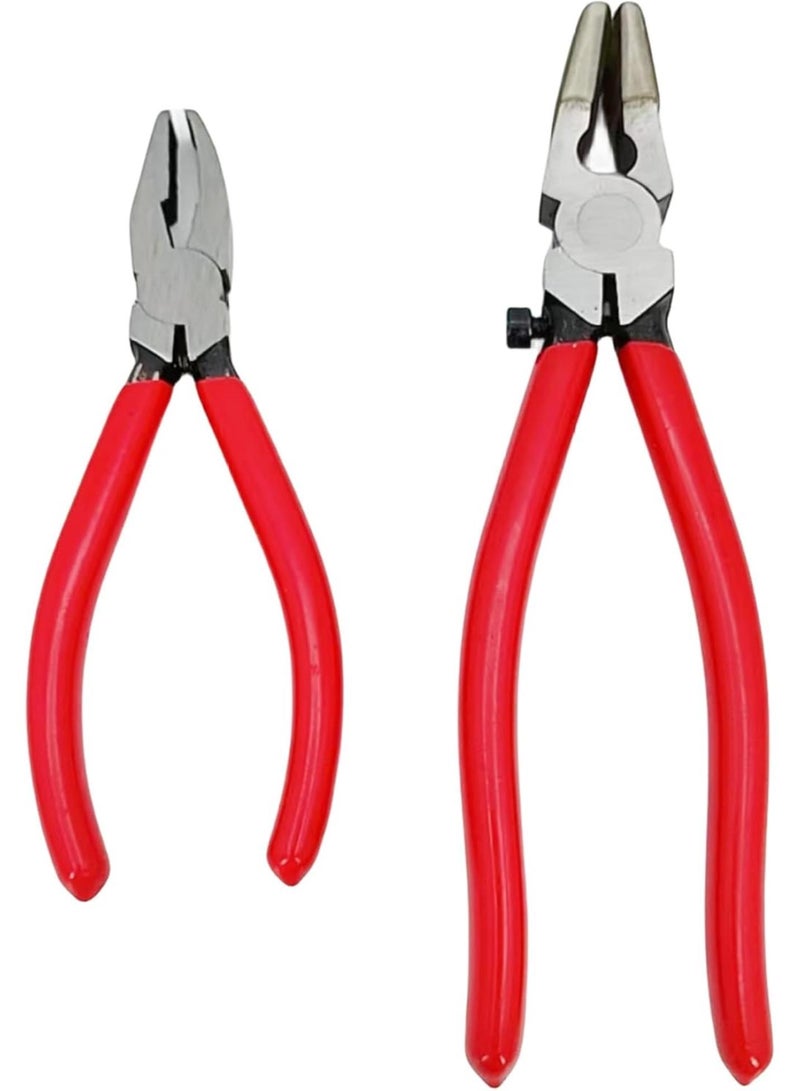 GGOOT 2Pcs Glass Running Pliers Heavy Duty Portable Sturdy Iron Running Pliers for Glass Cutting and Hardware Install Home Garden Tools - Image 1