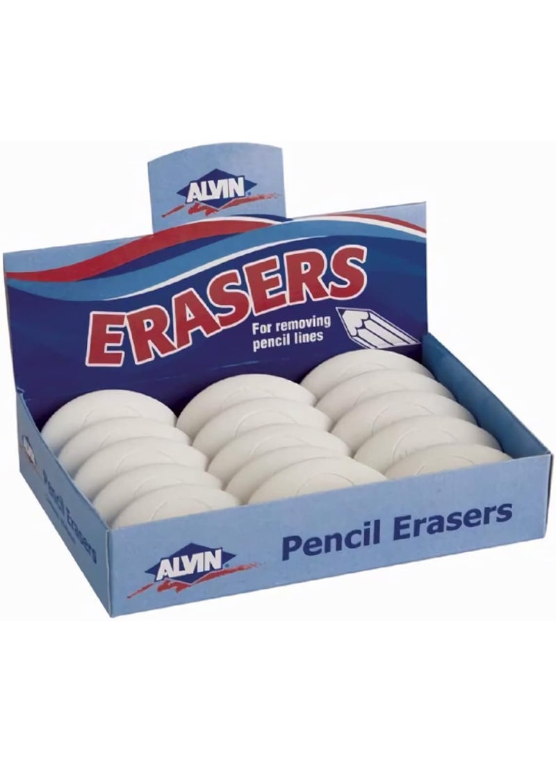Alvin Alvin White Oval Pencil Erasers 1050AE 