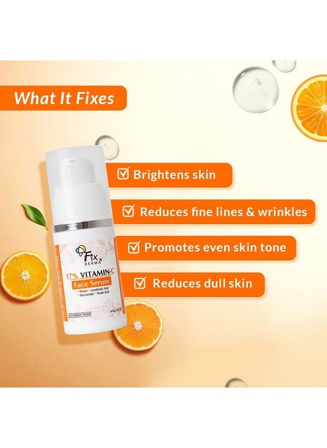 FIXDERMA 17% Vitamin C Face Serum For Glowing Skin ; Retinol Face Serum ; Skin Brightening Vit C Serum For Women And Men ; Anti Aging Night Face Serum ; Niacinamide Serum 15G  - Image 5