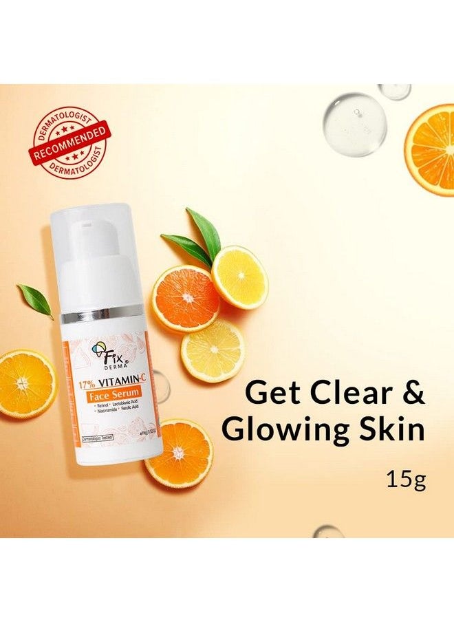 FIXDERMA 17% Vitamin C Face Serum For Glowing Skin ; Retinol Face Serum ; Skin Brightening Vit C Serum For Women And Men ; Anti Aging Night Face Serum ; Niacinamide Serum 15G  - Image 4