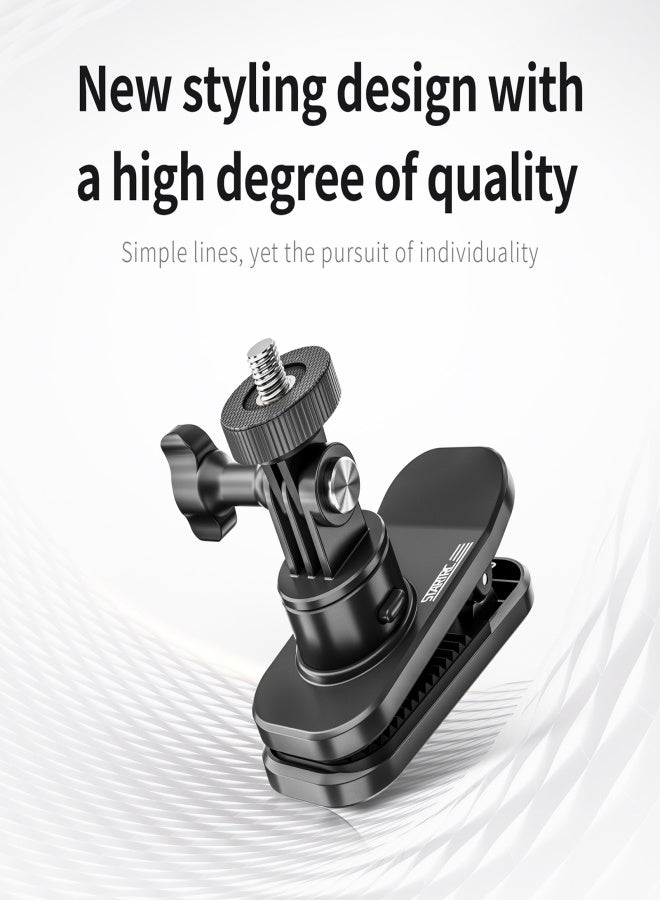 ستارت آر سي حامل كاميرا مغناطيسي للحقيبة الظهر، مزود بمشبك تثبيت سريع الفك، قابل للدوران 360 درجة، مع محول لكاميرات الرياضة ومحول 1/4 بوصة، متوافق مع كاميرات GoPro Max/12/11/10/9/8 وDJI Action 2/3/4 - Image 4