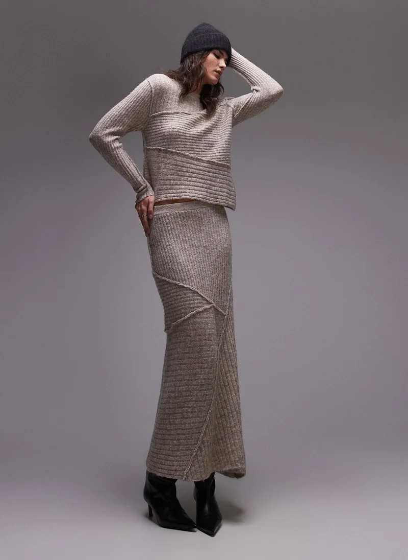 توب شوب Knitted Co-Ord  Asymmetric Hem Top