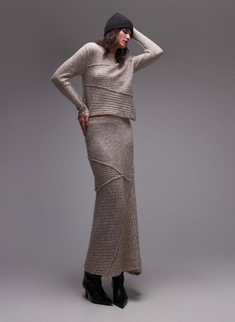 TOPSHOP Knitted Co-Ord  Asymmetric Hem Top  - Image 4