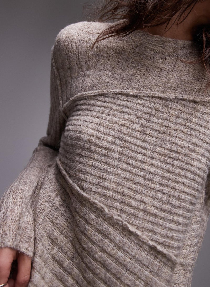 TOPSHOP Knitted Co-Ord  Asymmetric Hem Top  - Image 3