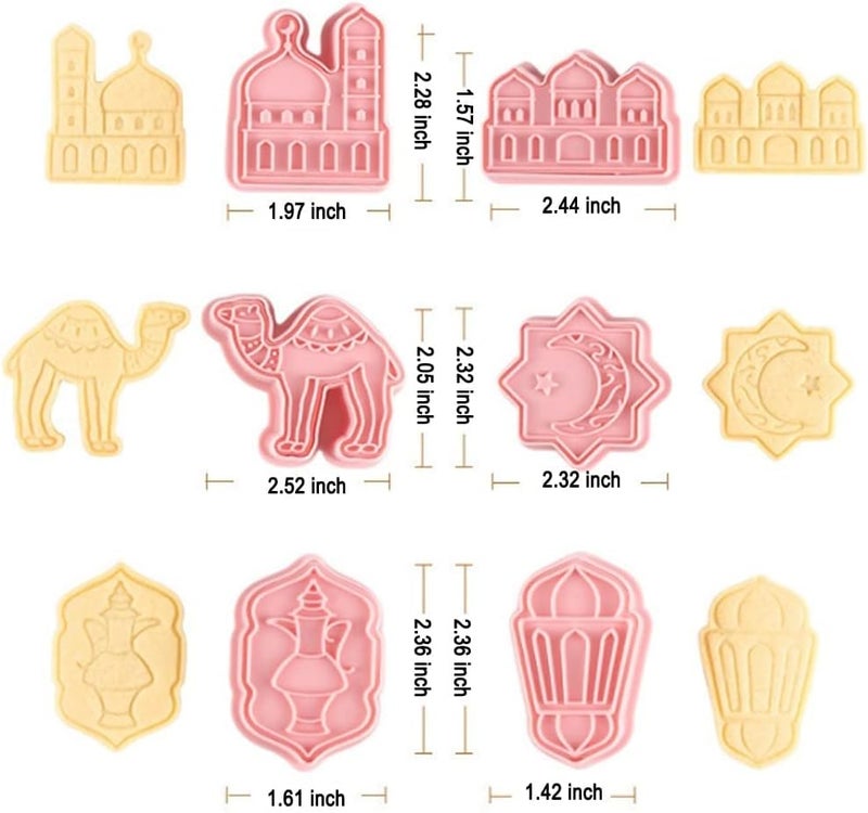 NALACAL Eid Mubarak Cookie Cutters Set - 6 PCS Ramadan Islamic Biscuit Molds - Image 5