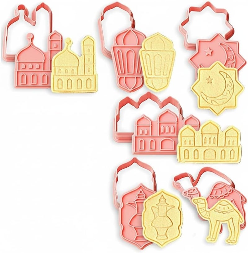 NALACAL Eid Mubarak Cookie Cutters Set - 6 PCS Ramadan Islamic Biscuit Molds - Image 1