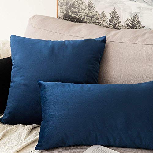 Khooti Velvet Cushion Cover, 18X22 Inches/45X55 Cm | Blue | Pack of 2 | Solid Plain Soft & Smooth, Decorative Cushion Covers for Living Room, Bedroom, Couches, Chairs, Sofas, Beds & Home Decor - Image 4