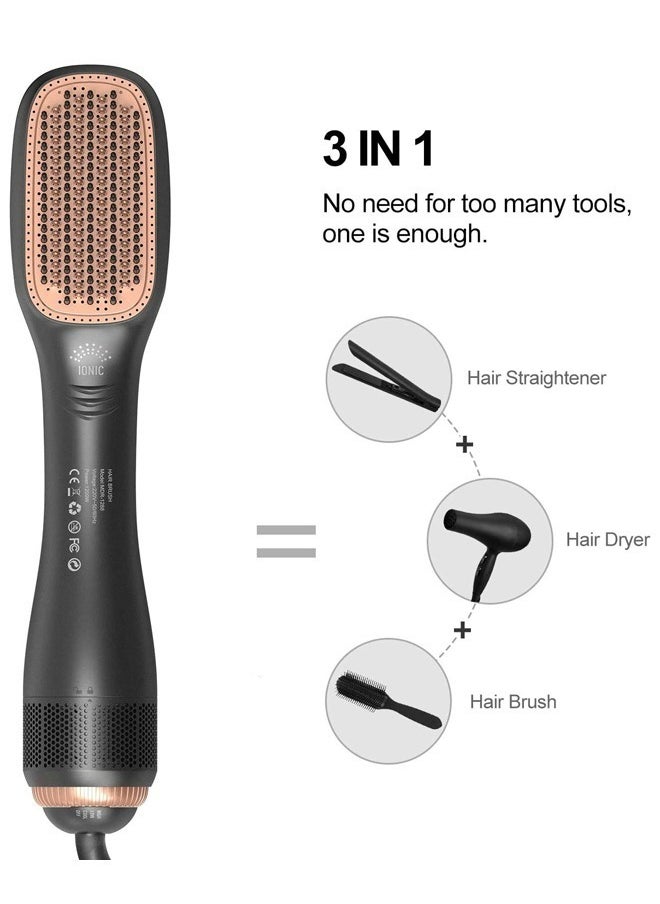 3 in 1 Hair Dryer Brush Professional 1200W Powerful Ceramic Tourmaline 3 Heat/2 Speed Settings One Step Hair Dryer and Styler