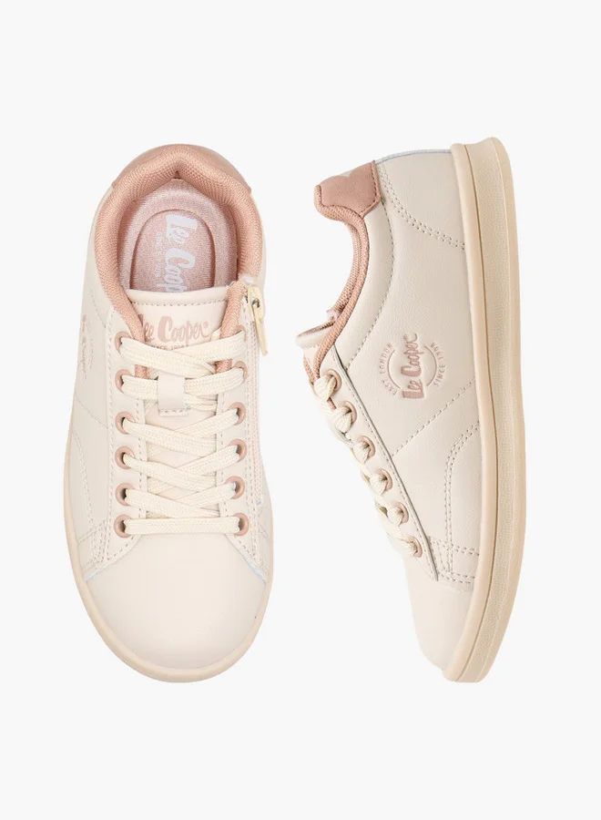 Lee Cooper Girl's Logo Detail Sneakers with Lace-Up Closure