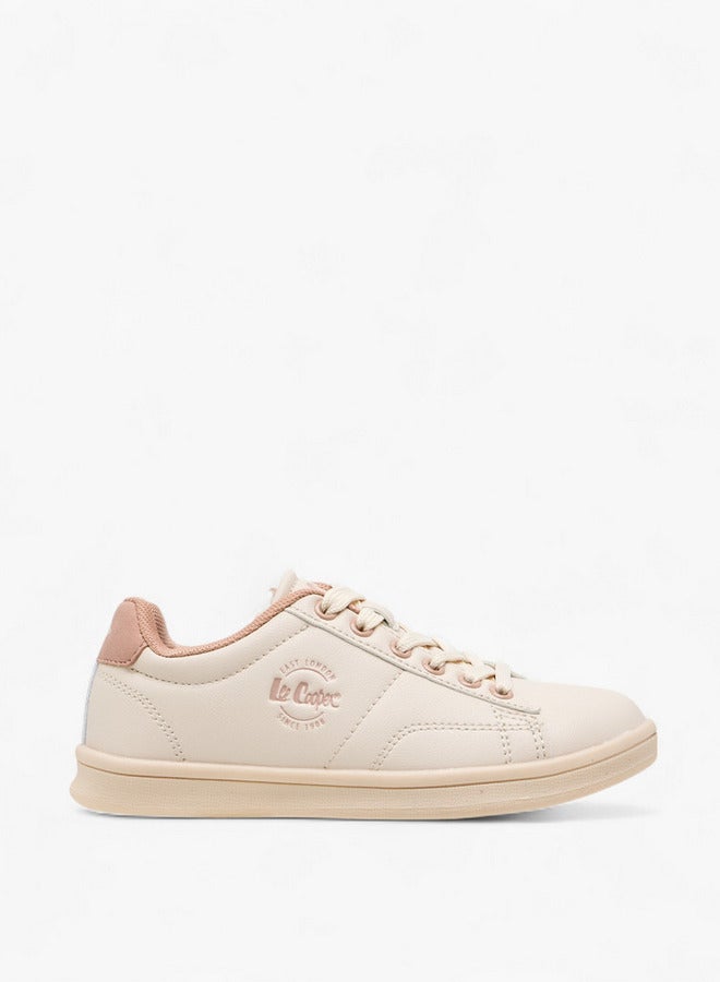 Lee Cooper Girl's Logo Detail Sneakers with Lace-Up Closure - Image 3