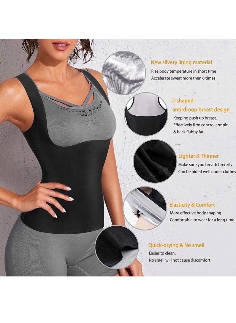 FASHION HOME - Sauna Vest for Women Waist Trainer Vest Sauna Sweat Suit Shirt Slimming Tank Top Shaper - Image 1
