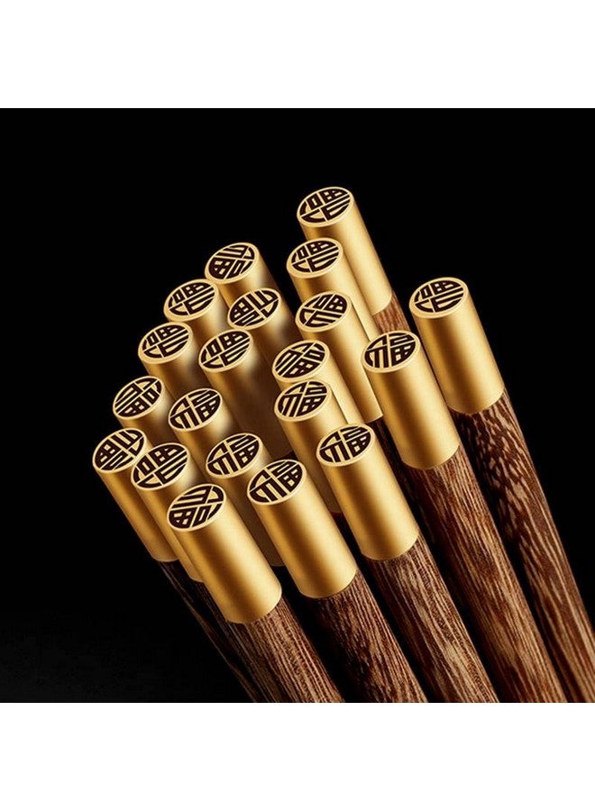 RIANZ Handmade Natural Wood Chopsticks 25cm Chinese Ebony Wenge Wood Sushi Japanese Korean Noodles Blessings Chopsticks (5 Pair) - Image 2