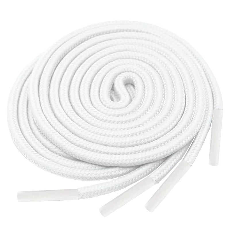 YOLCAR White Round Shoe Laces, Polyester with Reinforced Tips, Ideal for Various Footwear and Accessories, 120cm/47inch - Image 3