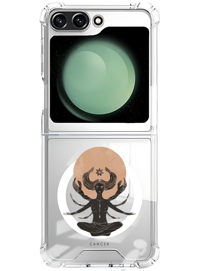 Theodor Magnetic Case for Samsung Galaxy Z Flip 6 Compatible with MagSafe Wireless Charging, Shockproof Phone Bumper Cover Cancer - Image 1