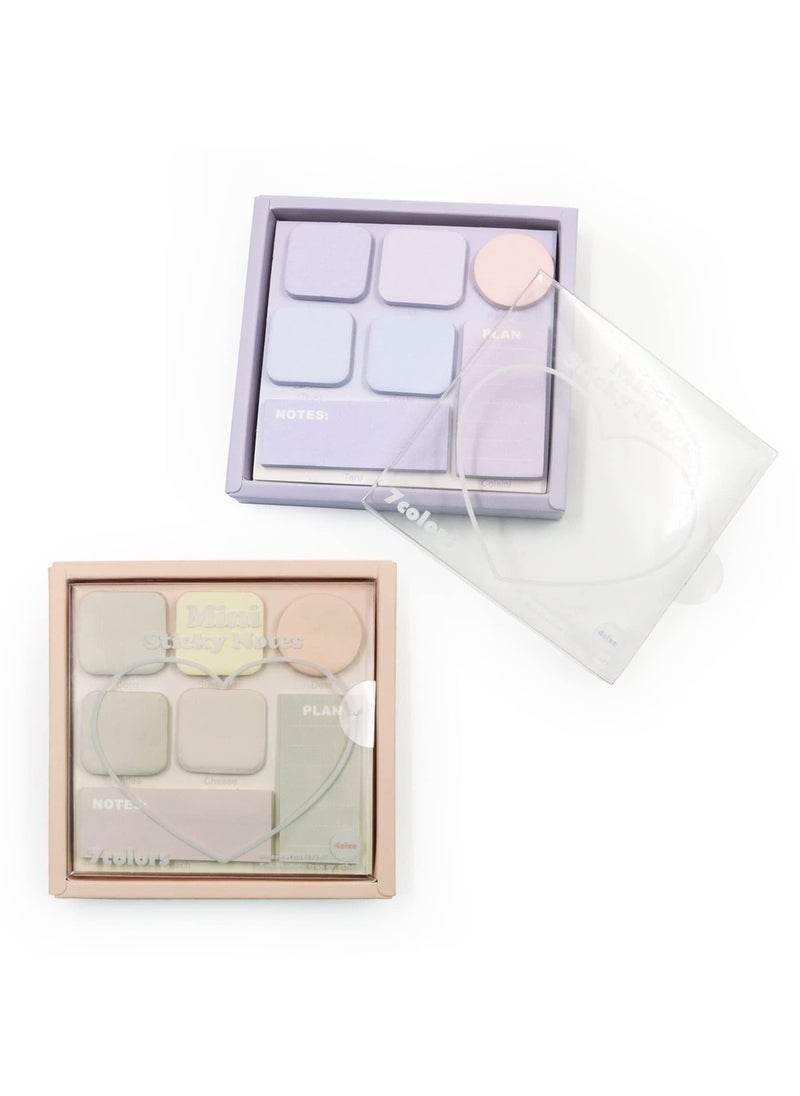 Generic - 420 PCS Mini Sticky Notes for Planner and Calendar - 14 Colors and 4 Sizes Self-Stick Notes - 2 Sets of Macaron Small Sticky Note Pads for Notebooks and To-Do Lists - Image 1