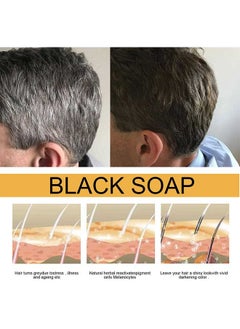 Jaysuing Black Soap Bar Shampoo Grey Coverage 50g,Cleaning Scalp, Dark And Dense Hair Care,Smoothing Hair, Has The Effect Of Restoring The Natural Color Of Hair And Reactivating Hair Pigments  - Image 3