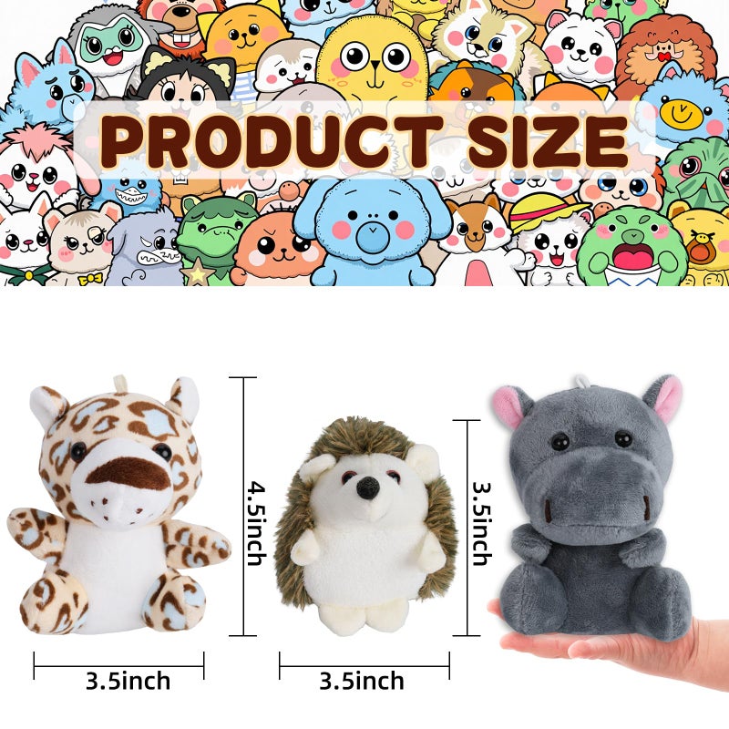 cideny 12 Pcs Small Stuffed Animal Bulk - 4.5 Inch Fluffy Stuffies, Animals Keychain Decoration, Carnival Prizes, Classroom Treasure Box, Pinata Stuffers - Image 2