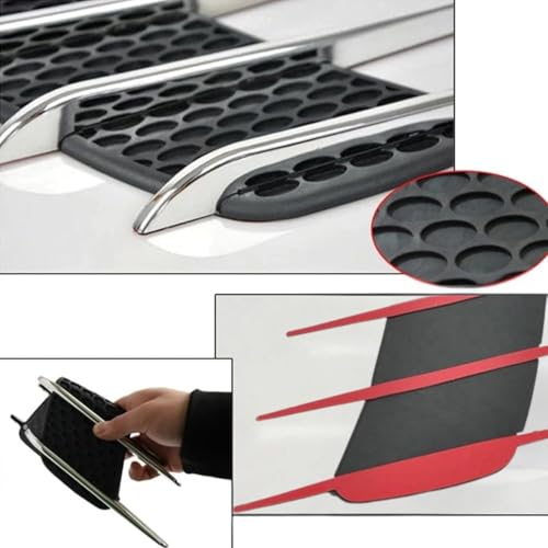 SARTE Car Fender Chrome Side Vent Trim Universal Hood Scoop Intake Air Flow Vent Cover Stylish Fender Protector for SUV Sedan Hatchback Exterior Decoration Accessory - Image 2