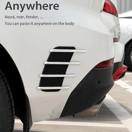 SARTE Car Fender Chrome Side Vent Trim Universal Hood Scoop Intake Air Flow Vent Cover Stylish Fender Protector for SUV Sedan Hatchback Exterior Decoration Accessory - Image 3