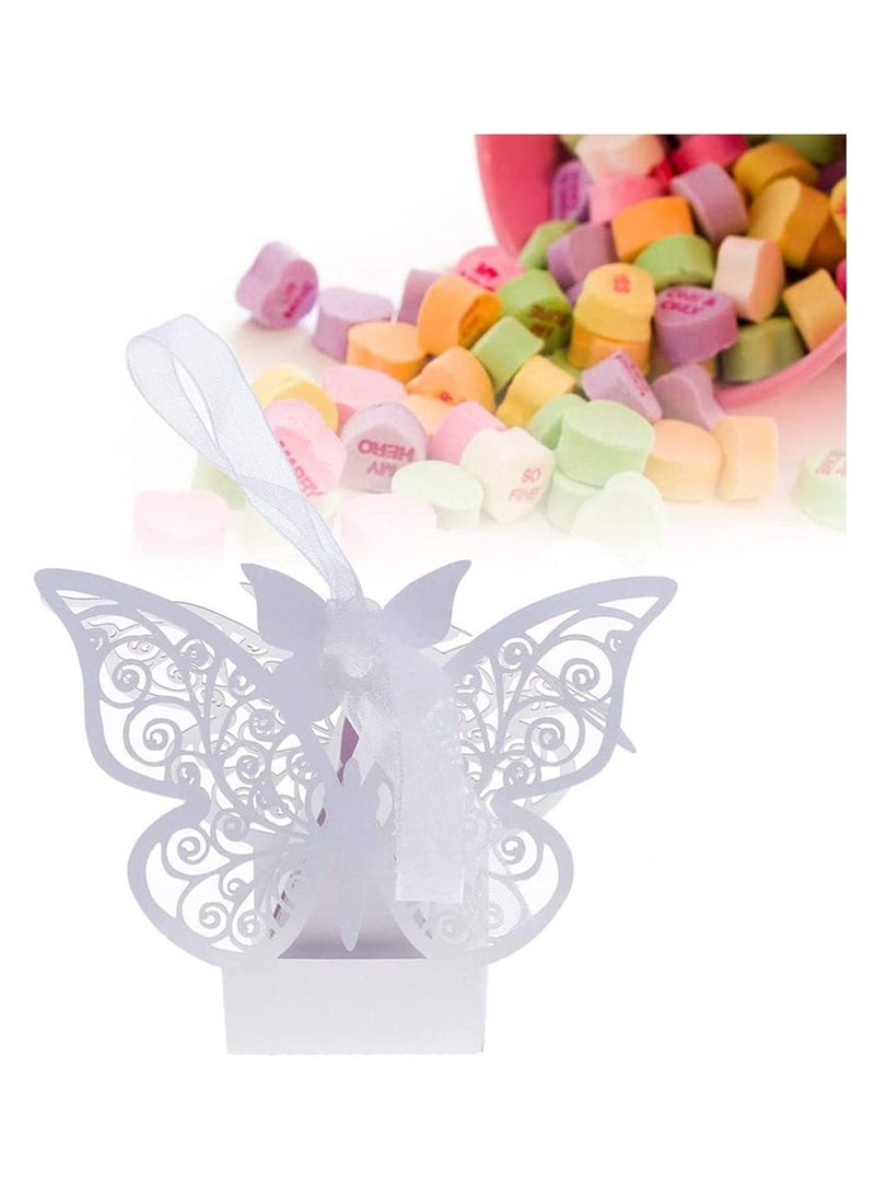 SYOSI 20 Pcs Hollowing Cut Wedding Favors Candy Boxes Butterfly Shower Gift Box DIY Gifts Box with Ribbons for Wedding Bridal Birthday Shower Party Decoration - Image 4