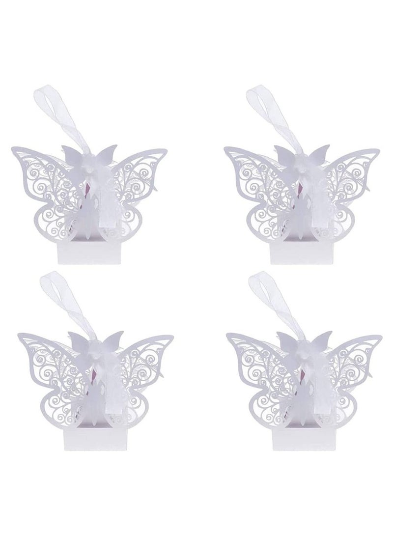 SYOSI 20 Pcs Hollowing Cut Wedding Favors Candy Boxes Butterfly Shower Gift Box DIY Gifts Box with Ribbons for Wedding Bridal Birthday Shower Party Decoration - Image 2