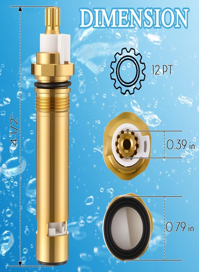Dreyoo Ceramic Cartridge Compatible with 9103050, Roman tub Reversible Cartridge Compatible with Price/Pfister, Shower Valve Faucet Stem, Work for Both Hot and Cold - Image 2