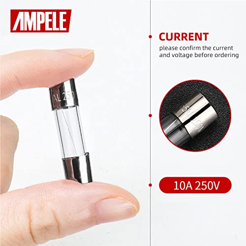 AMPELE (Pack of 20) 10A Fast-Blow Fuse 10Amp 250V Glass Fuses 0.2 x 0.78 inch/5 x 20 mm (10Amp)(F10AL) - Image 3