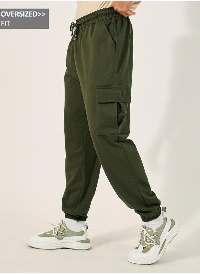 Styli Styli Oversized Fit Cargo Joggers with Elasticated Hem  - Image 1