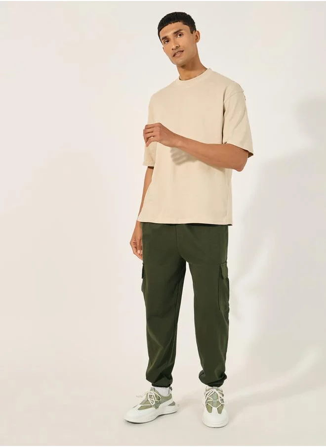 Styli Styli Oversized Fit Cargo Joggers with Elasticated Hem