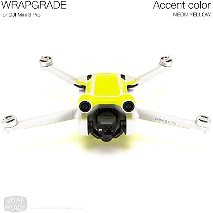 SKIN STICKERS COMPATIBLE WITH DJI MINI 3 PRO | ACCENT COLOR (NEON YELLOW) - Image 2