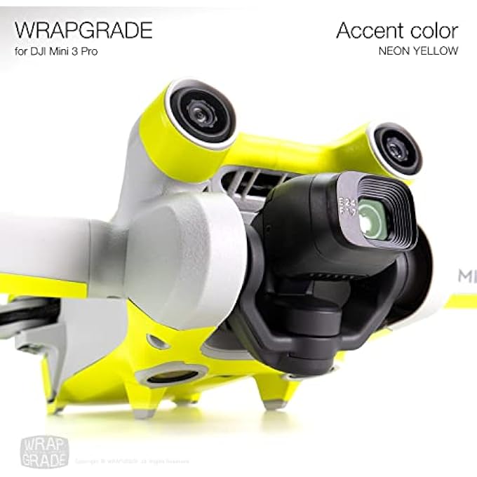 SKIN STICKERS COMPATIBLE WITH DJI MINI 3 PRO | ACCENT COLOR (NEON YELLOW) - Image 5