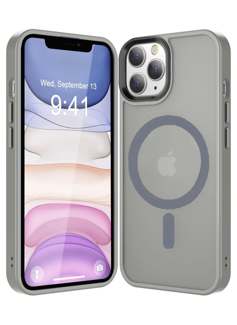 Generic Magnetic Case For iPhone 14 Pro Max Case Compatible with MagSafe Military Grade Protection Shockproof Translucent Matte Case Anti Scratch Shockproof Phone Case (Titanium)  - Image 1