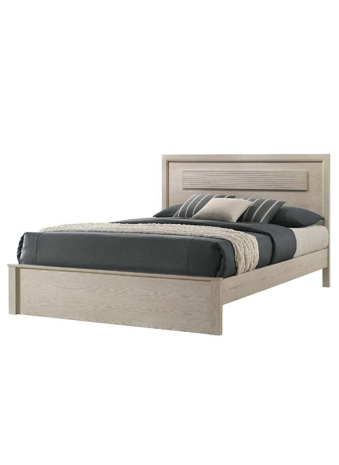 DANUBE HOME Ryan King Size Bed Frame 180X200 King Bed Solidwood Sturdy Modern Design Wooden Double Bed Furniture Comfortable Bed For Bedroom - Antique Grey Ash Veneer  - Image 2