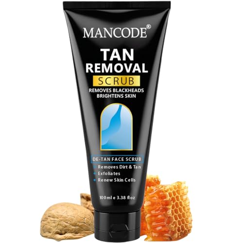 MAN CODE MANCODE De-Tan Face Scrub for Men, Tan Removal & Blackhead Control, Brightening Exfoliating Scrub, Removes Dead Skin & Renews Skin Cells, 100 ml - Image 1