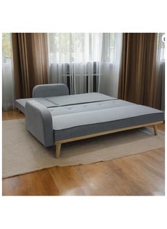 مالتي هوم فيرنيتشر MULTI HOME FURNITURE أريكة سرير بتصميم عصري أو أريكة بثلاثة مقاعد على شكل حرف L مصنوعة من أجود أنواع الأقمشة بأرجل خشبية MH-851-GREY SOFA CUM BED  - Image 4