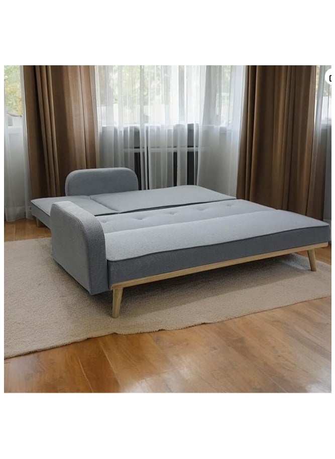 Multi Home Furniture MULTI HOME FURNITURE Modern design Sofa Bed or Three seater L shape sofa made with finest fabric with wooden legs MH-851-GREY SOFA CUM BED  - Image 4